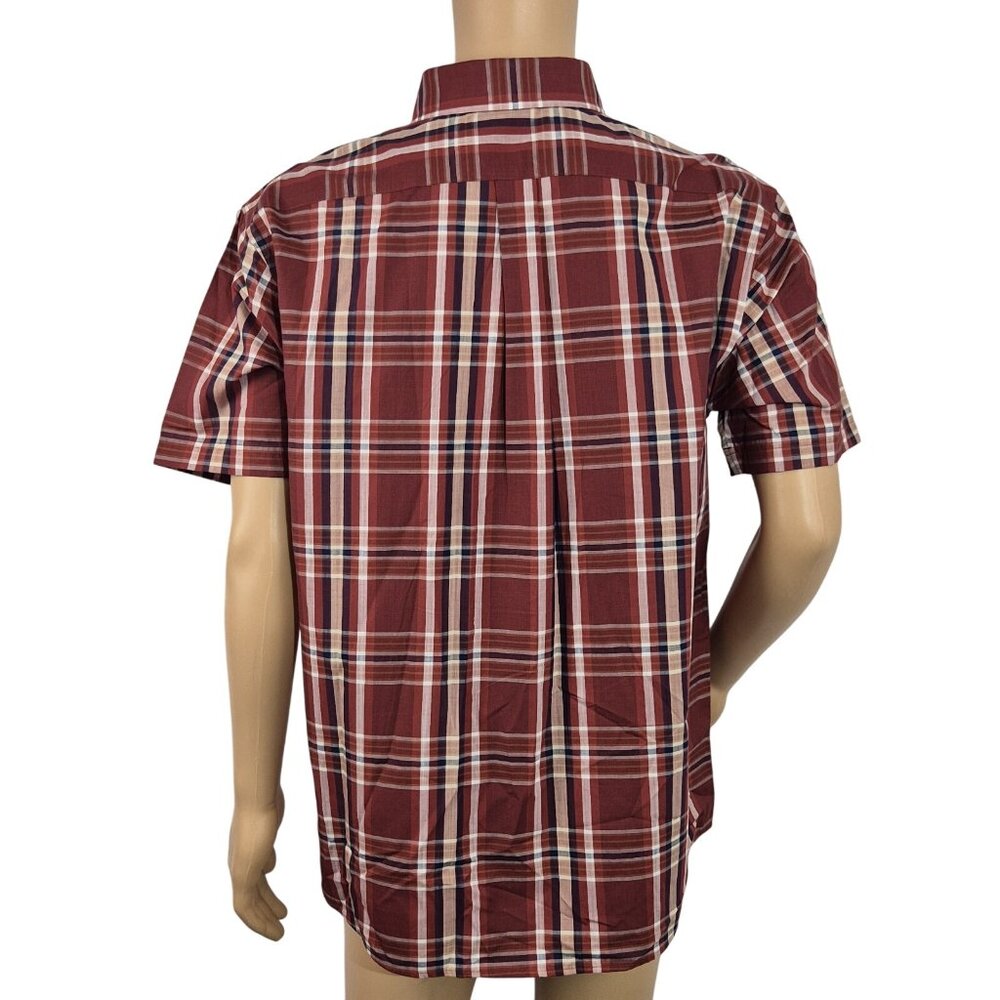 Roundtree & Yorke Mens Size L Plaid Long Sleeve Button Up Shirt  Brown Multi (57 - Picture 3 of 8